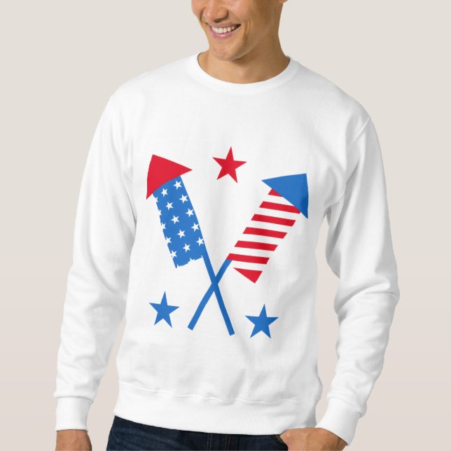 American Flag Fireworks Sweatshirt (Front)