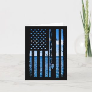 American Flag Fish Fisher Fisherman Funny B Fishin Card