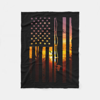 American Flag Fish Fisher Fisherman Funny B Fishin Fleece Blanket