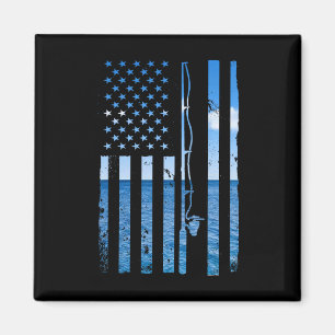 American Flag Fish Fisher Fisherman Funny B Fishin Magnet