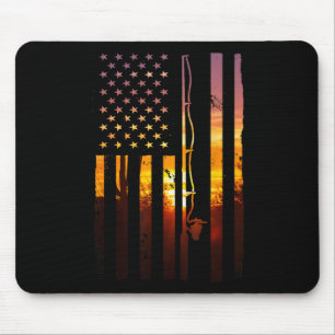 American Flag Fish Fisher Fisherman Funny B Fishin Mouse Pad