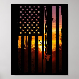 American Flag Fish Fisher Fisherman Funny B Fishin Poster