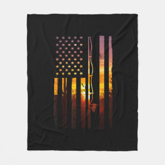 American Flag Fish Fisher Fisherman Funny Bass Fis Fleece Blanket