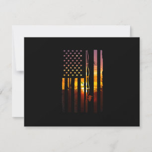 American Flag Fish Fisher Fisherman Funny Bass Fis RSVP Card