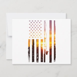 American Flag Fish Fisher Fisherman Funny Bass Fis Save The Date