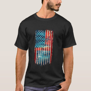 American Flag Fish Fisher Fisherman Funny Bass Fis T-Shirt
