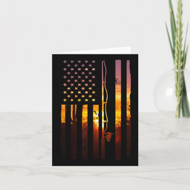 American Flag Fish Fisher Fisherman Funny Byss Fis Card (Front)