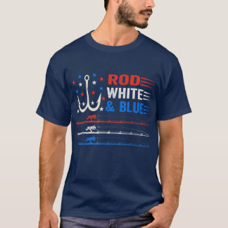 American Flag Fishing 4th Of July Fisherman Patrio T-Shirt