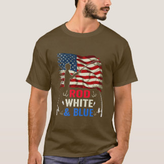 American Flag Fishing 4th Of July Fisherman Patrio T-Shirt