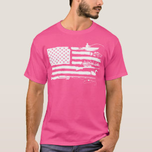 American Flag Fishing And Hunting Dad Father'S Day T-Shirt