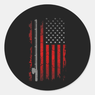 American Flag Fishing Apparel - Fishing Classic Round Sticker