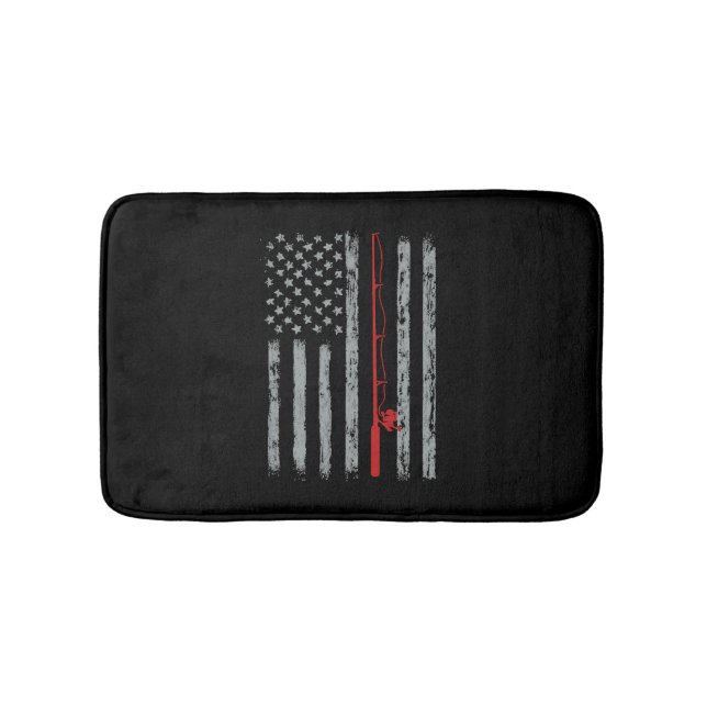 American Flag Fishing Bath Mat (Front)