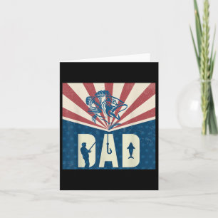 American Flag Fishing Fisherman Dad Card