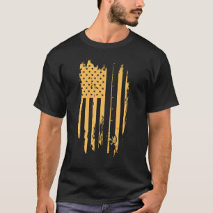 American Flag Fishing Men Women Flag Fishing T-Shirt