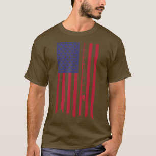 American Flag Fishing Pole 56 T-Shirt