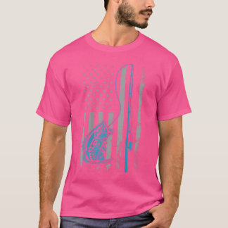 American Flag Fishing Rod Bass Fishing Fisherman T-Shirt