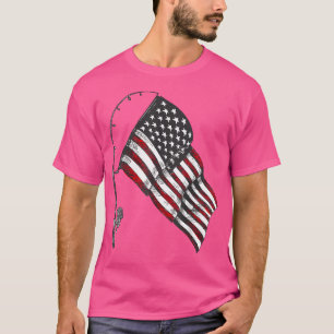 American Flag Fishing Rod Fishing Lover Fisherman T-Shirt