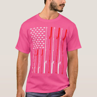 American Flag Fishing Rod Fishing Lover T-Shirt