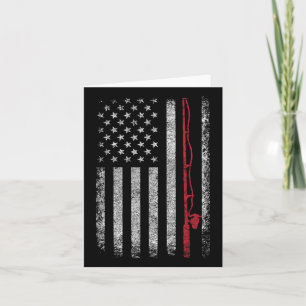 American Flag Fishing Rod Fishing Lover Vintage Fi Card