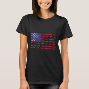 American Flag Fishing-shirt 4th July Patriotic Kid T-Shirt
