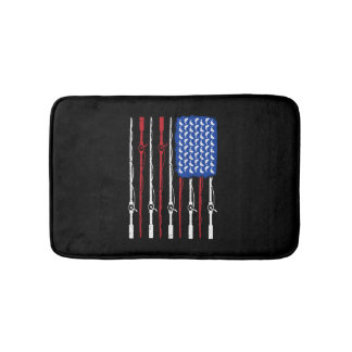 American Flag Fishing T shirt Fisherman Bath Mat