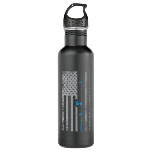 American Flag Fishing USA Blue line Gift 710 Ml Water Bottle