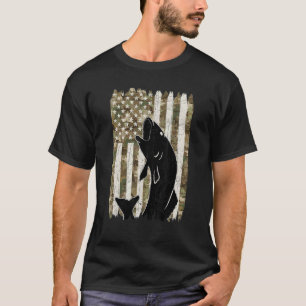 American Flag Fishing Usa Us Fish Fisherman Camo C T-Shirt