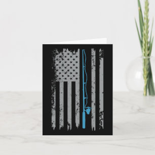 American Flag Fishing Vintage Fisherman Card