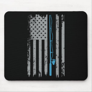 American Flag Fishing Vintage Fisherman Mouse Pad