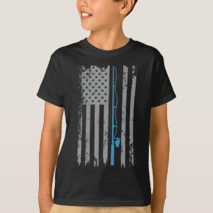 American Flag Fishing Vintage Fisherman  T-Shirt