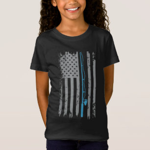 American Flag Fishing Vintage Fishing T-Shirt
