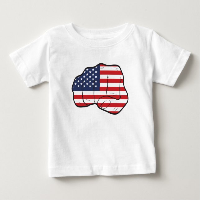American Flag Fist Baby T-Shirt (Front)