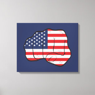 American Flag Fist Canvas Print