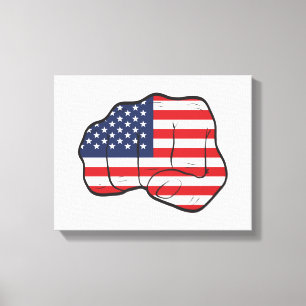 American Flag Fist Canvas Print