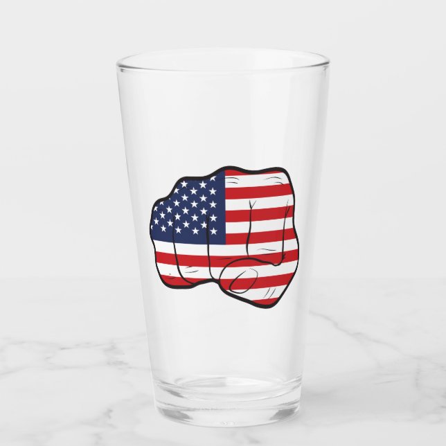 American Flag Fist Glass (Front)