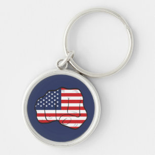 American Flag Fist Key Ring