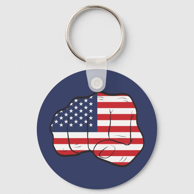 American Flag Fist Key Ring (Front)