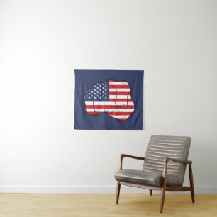 American Flag Fist Tapestry