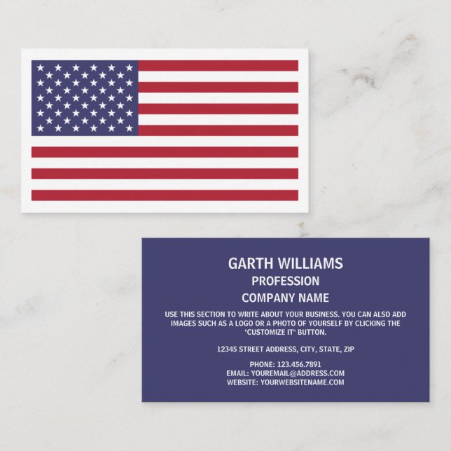 American Flag, Flag of United States Business Card (Front/Back)