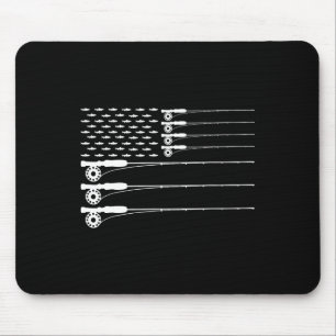 American Flag Fly Fishing Rod Trout Patriot Men T Mouse Pad
