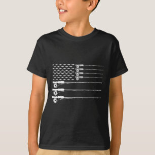 American Flag Fly Fishing Rod Trout Patriot Men T T-Shirt