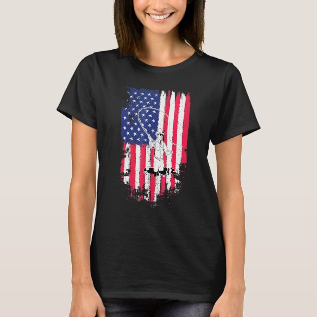 American Flag Fly Fishing T-Shirt (Front)