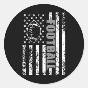 American Flag Football Patriotic Football  Classic Round Sticker