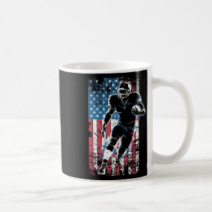 American Flag Football Player Patriotic Sports Des Coffee Mug