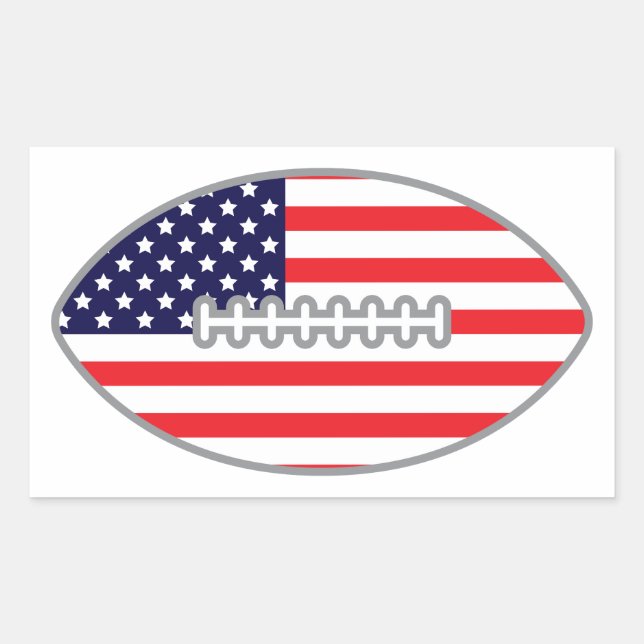 American Flag Football Rectangular Sticker (Front)