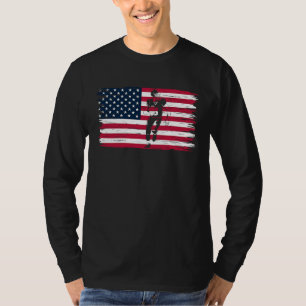 American Flag Football Tackle Athlete Quarterback T-Shirt