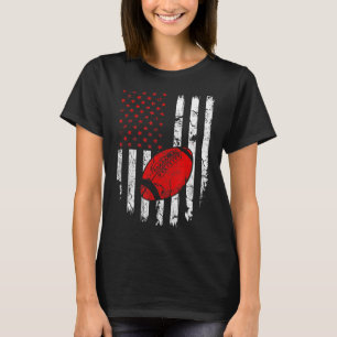 American Flag Football USA Patriotic Sport Lover C T-Shirt