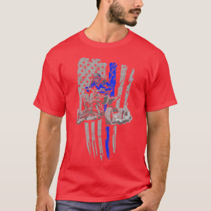 American Flag Four Wheeler Quad ATV Riding - ATV Q T-Shirt