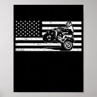 American Flag Four Wheeler Quad Men ATV Riding