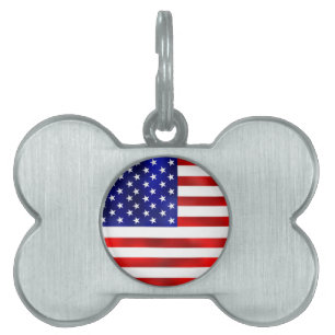 American Flag Framed Pet Tag